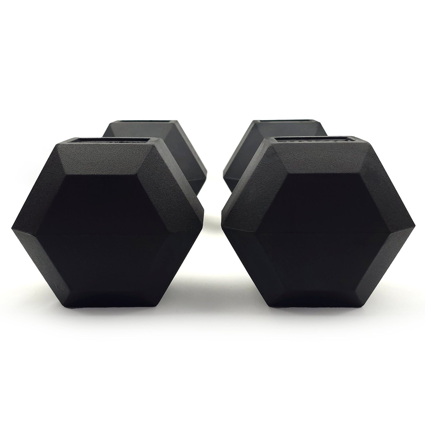 Pair of hex dumbbells showcasing the hex face side