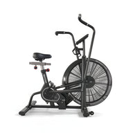 Stationary bike with fan on a white background