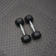 pair of 2.5kg hex rubber dumbbells