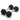 Pair of black hexagonal dumbbells on a white background