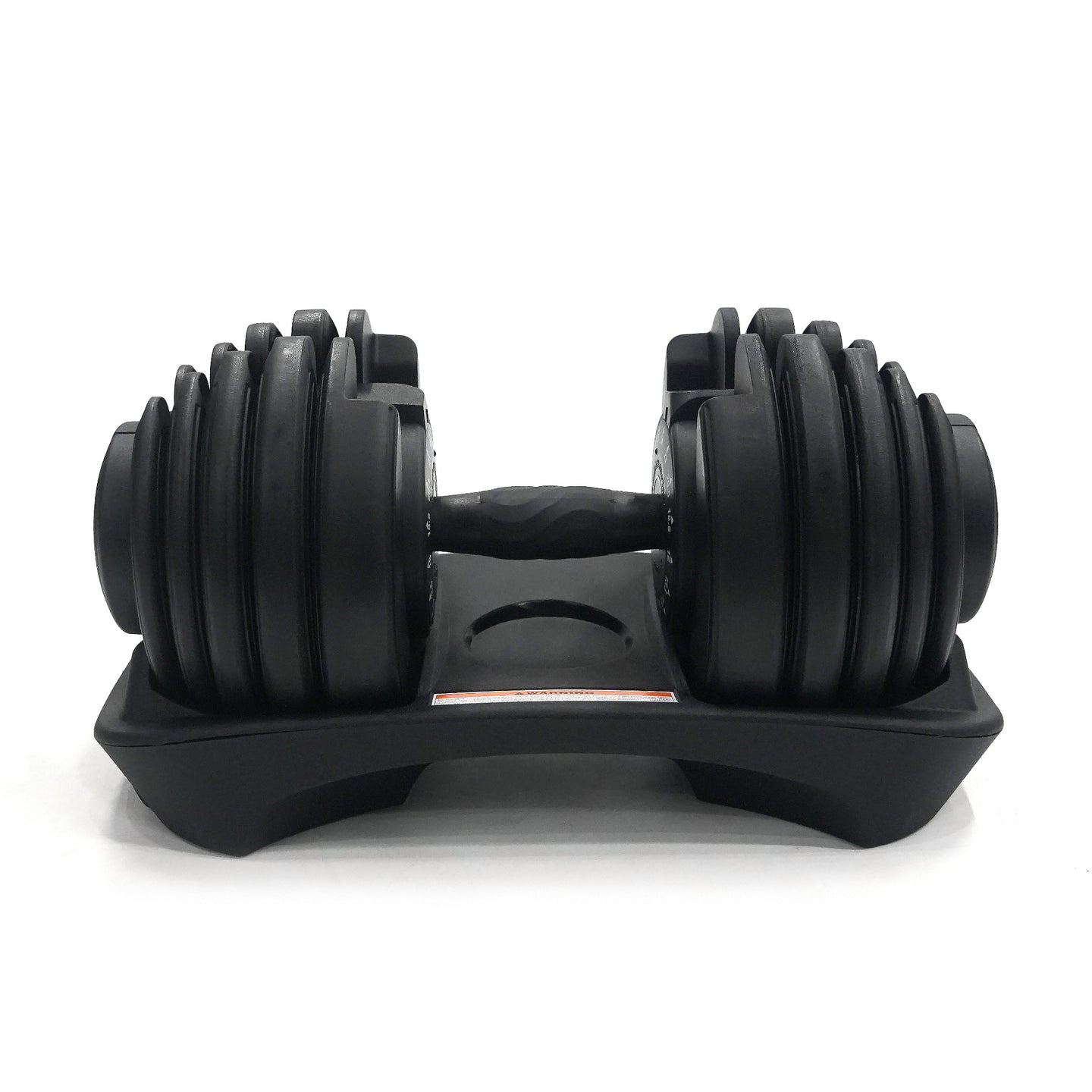 24KG black adjustable dumbbells on a white background