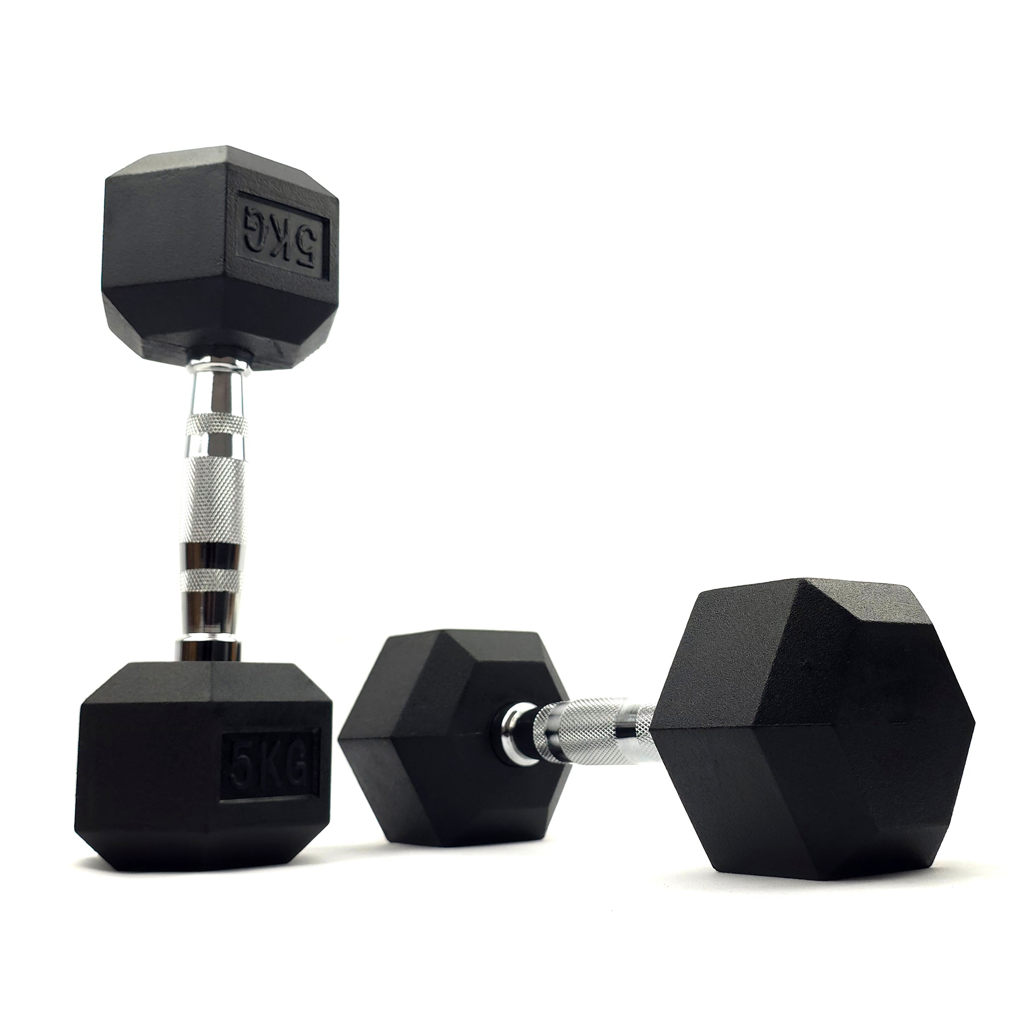 5kg rubber hex dumbbells