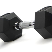 Chrome handle of hex rubber dumbbell