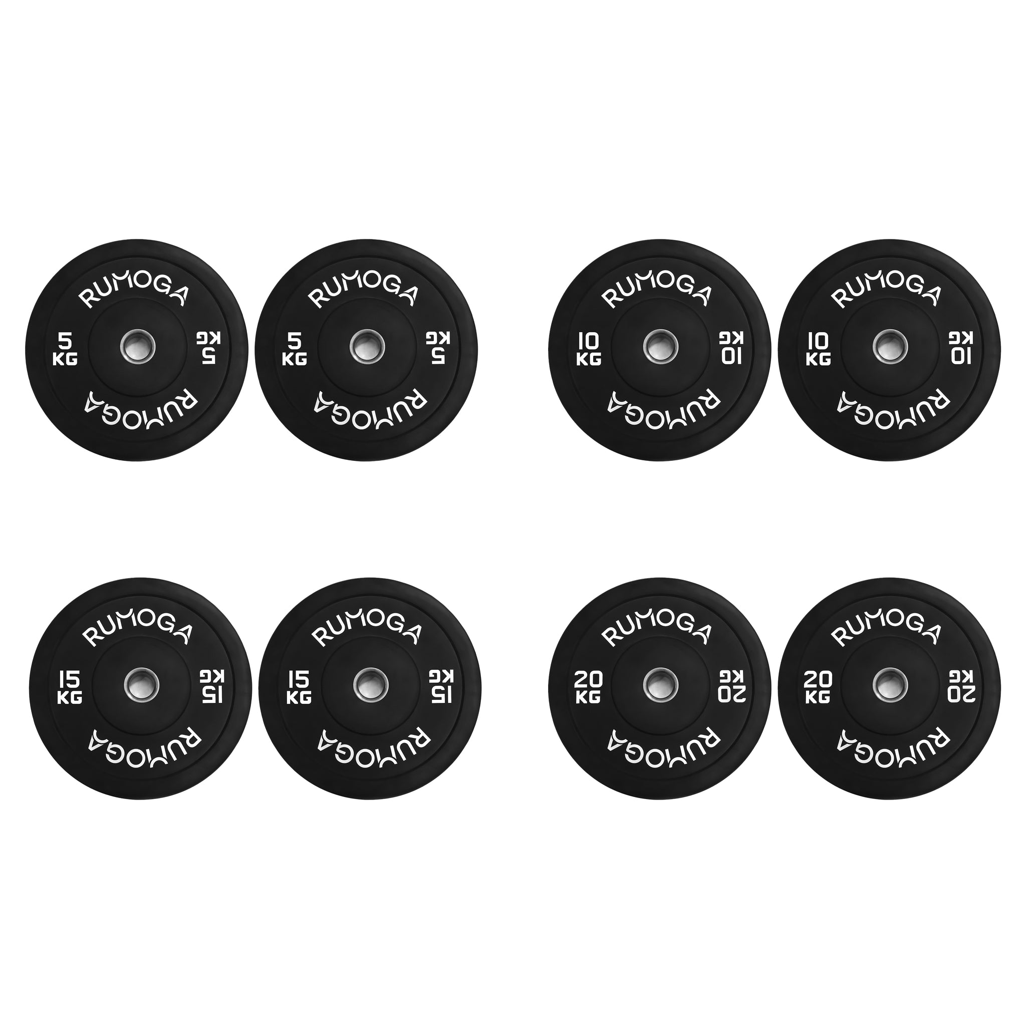 Olympic Rubber Bumper Plates | Black 5–25kg Set